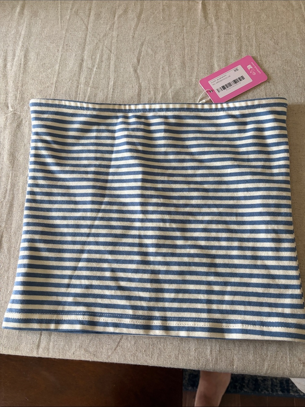 Edikted Blue and White Striped Tube Top